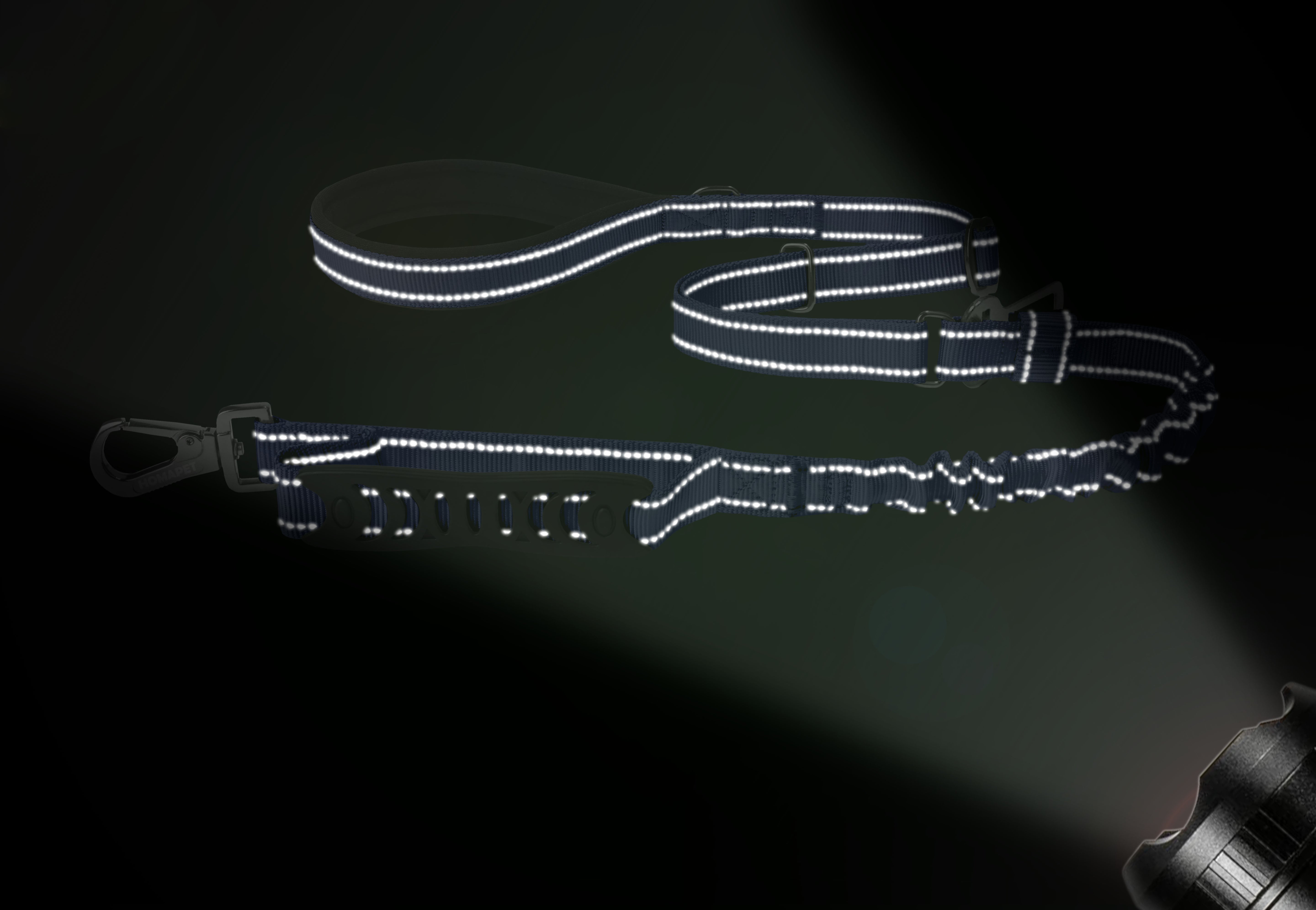 Sodalite Blue Nylon Adjustable Bungee Dog Leash