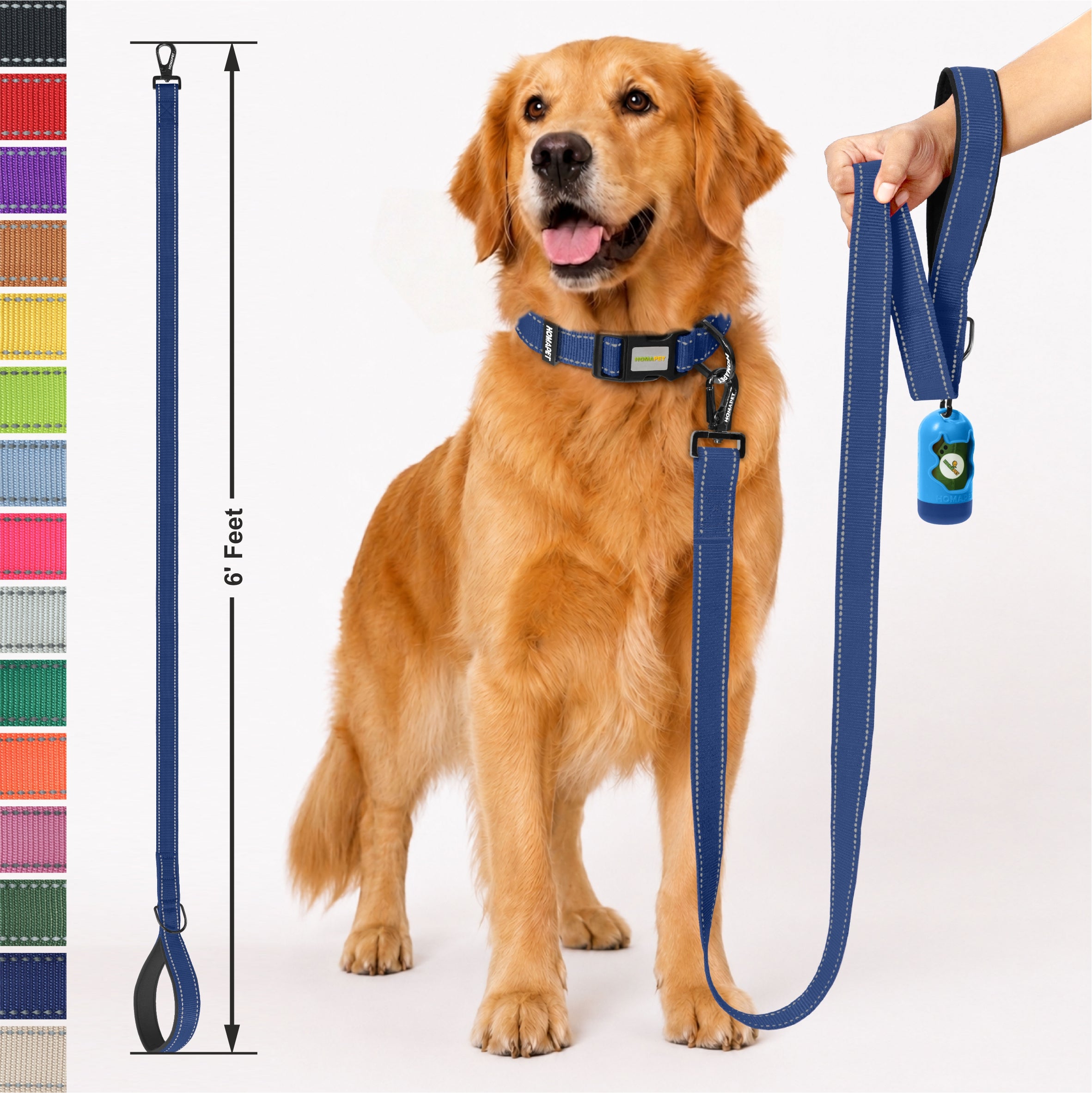 Sodalite Blue Nylon Dog Leash