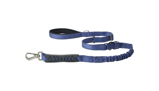 Sodalite Blue Nylon Adjustable Bungee Dog Leash