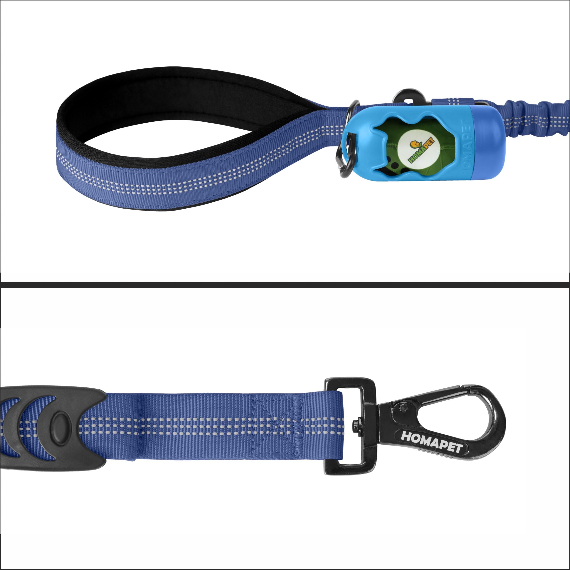 Sodalite Blue Nylon Full Bungee Dog Leash