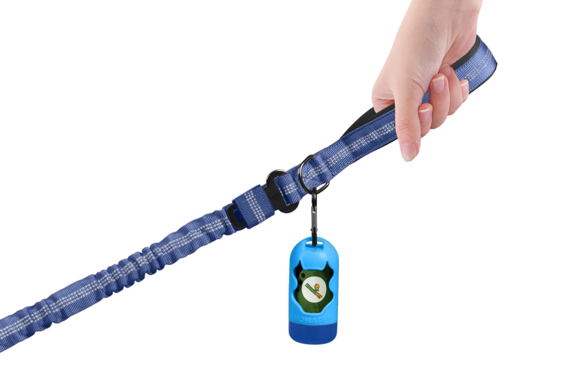 Sodalite Blue Nylon Full Bungee Dog Leash