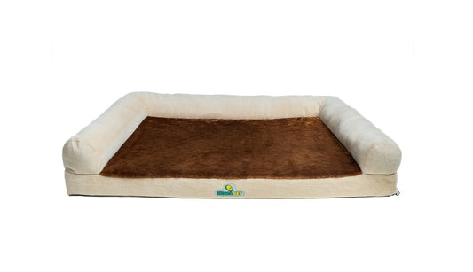 Beige Brown U Shape Dog Bed