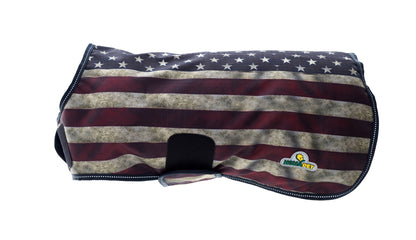 US Flag Coastal Dog Coat with Polyester Lining - Printed