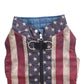 US Flag Dog Quilted Jacket - Printed