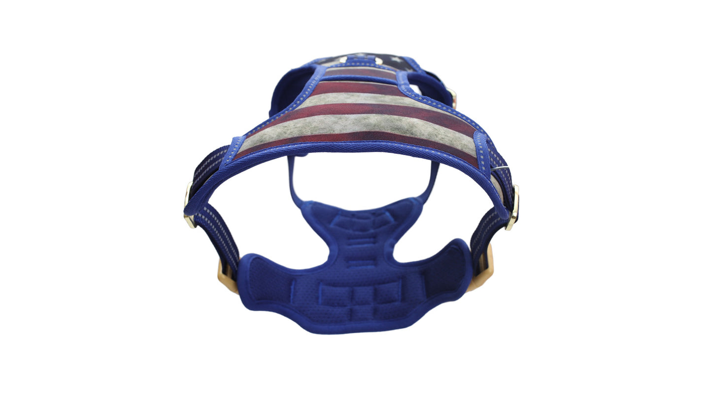 US Flag No Pull Dog Harness Printed