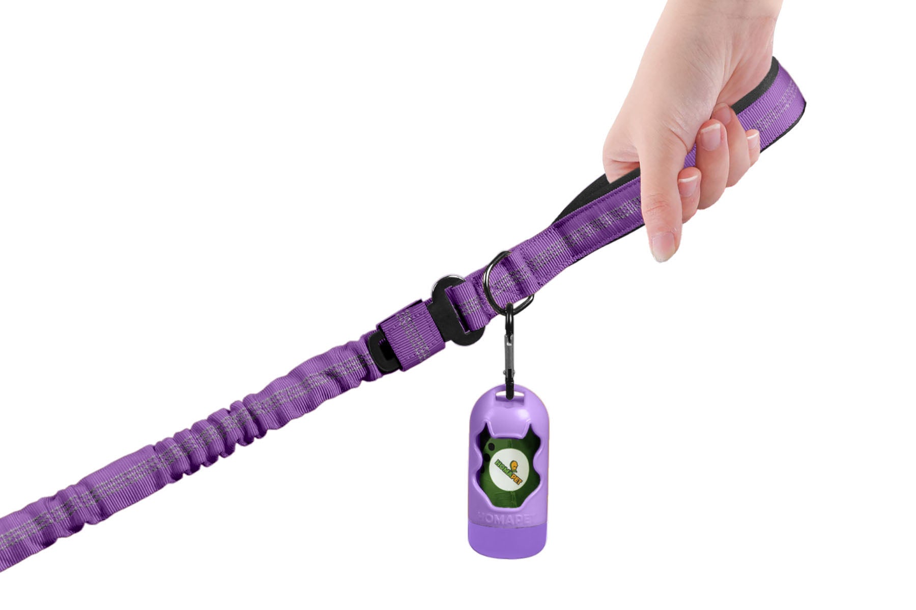 Violet Nylon Full Bungee Dog Leash