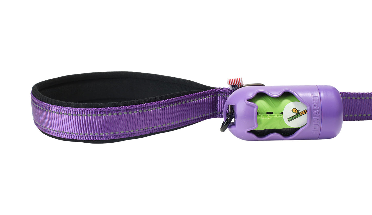 Violet Nylon Adjustable Bungee Dog Leash