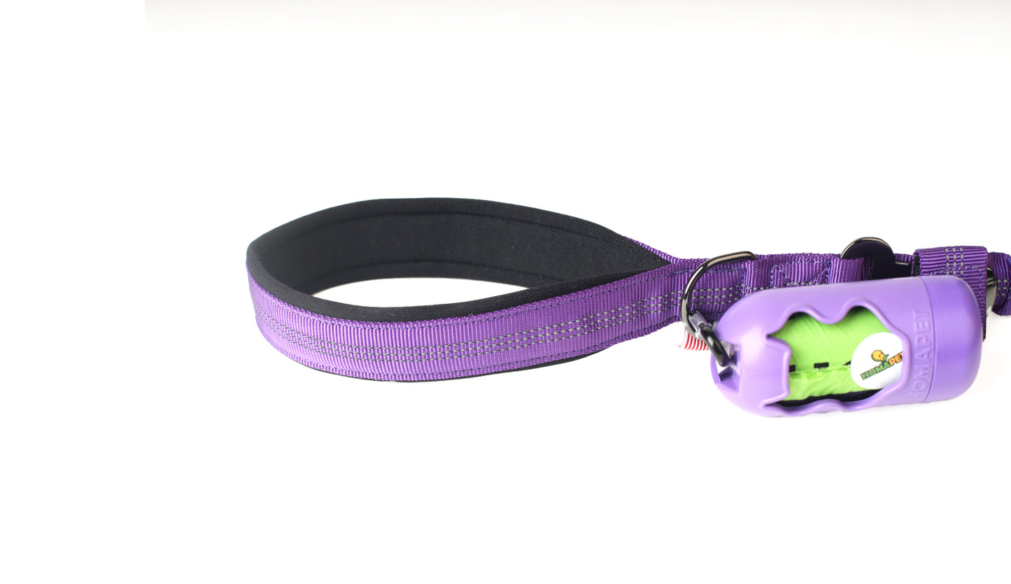 Violet Nylon Full Bungee Dog Leash