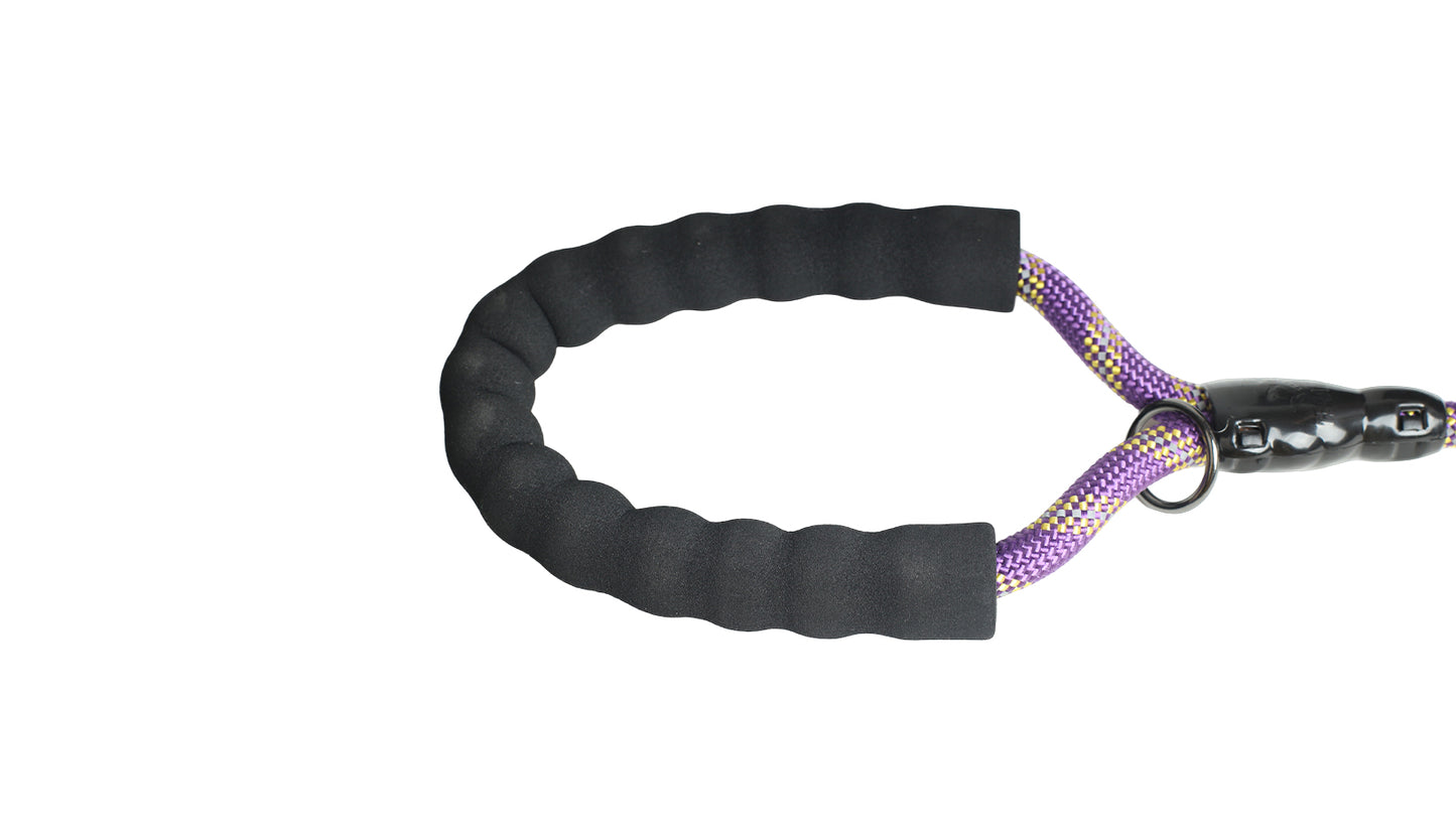 Violet - Yellow Braided Polyester Reflective Dog Rope