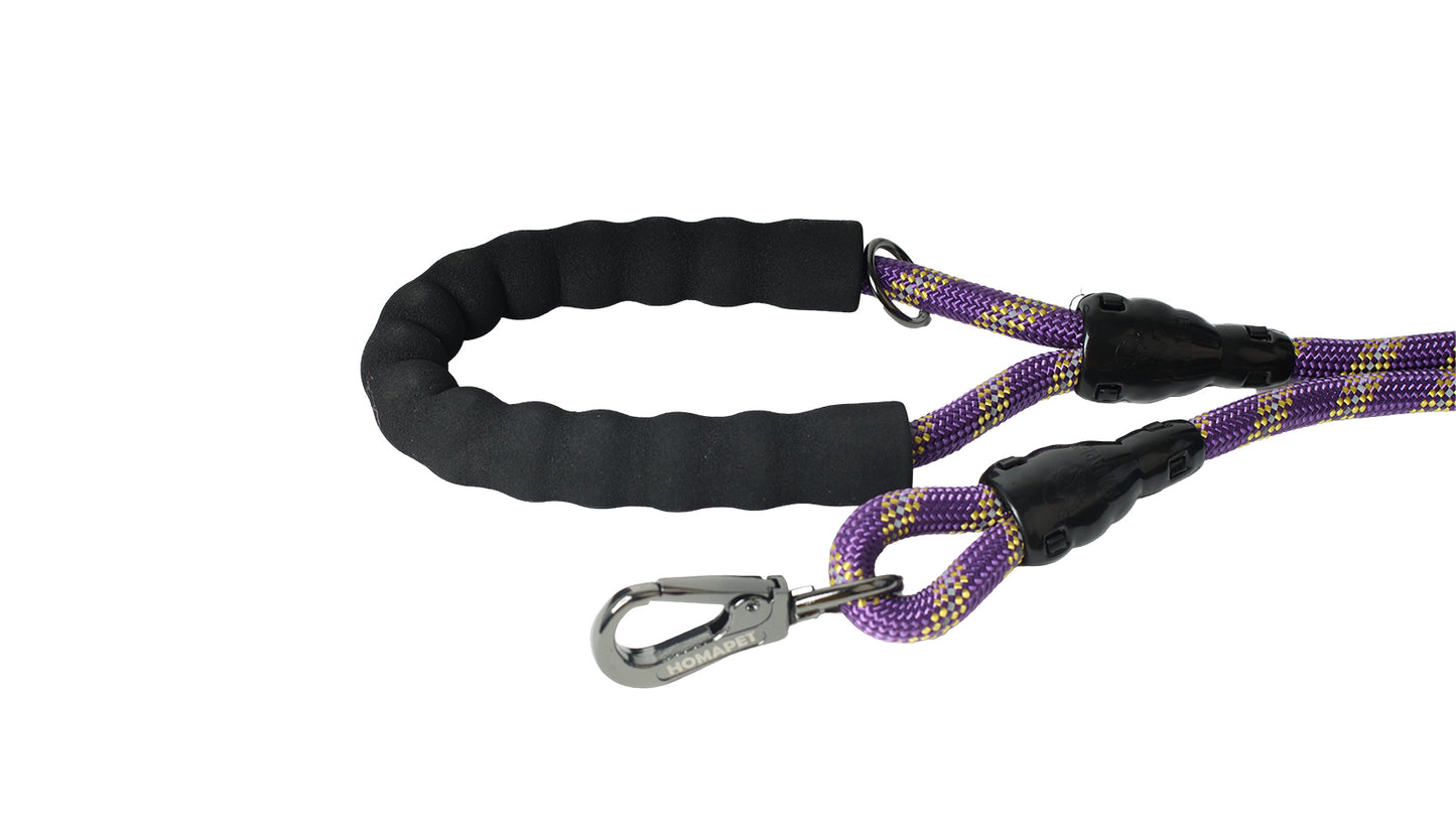 Violet - Yellow Braided Polyester Reflective Dog Rope