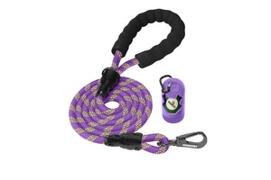 Violet - Yellow Braided Polyester Reflective Dog Rope