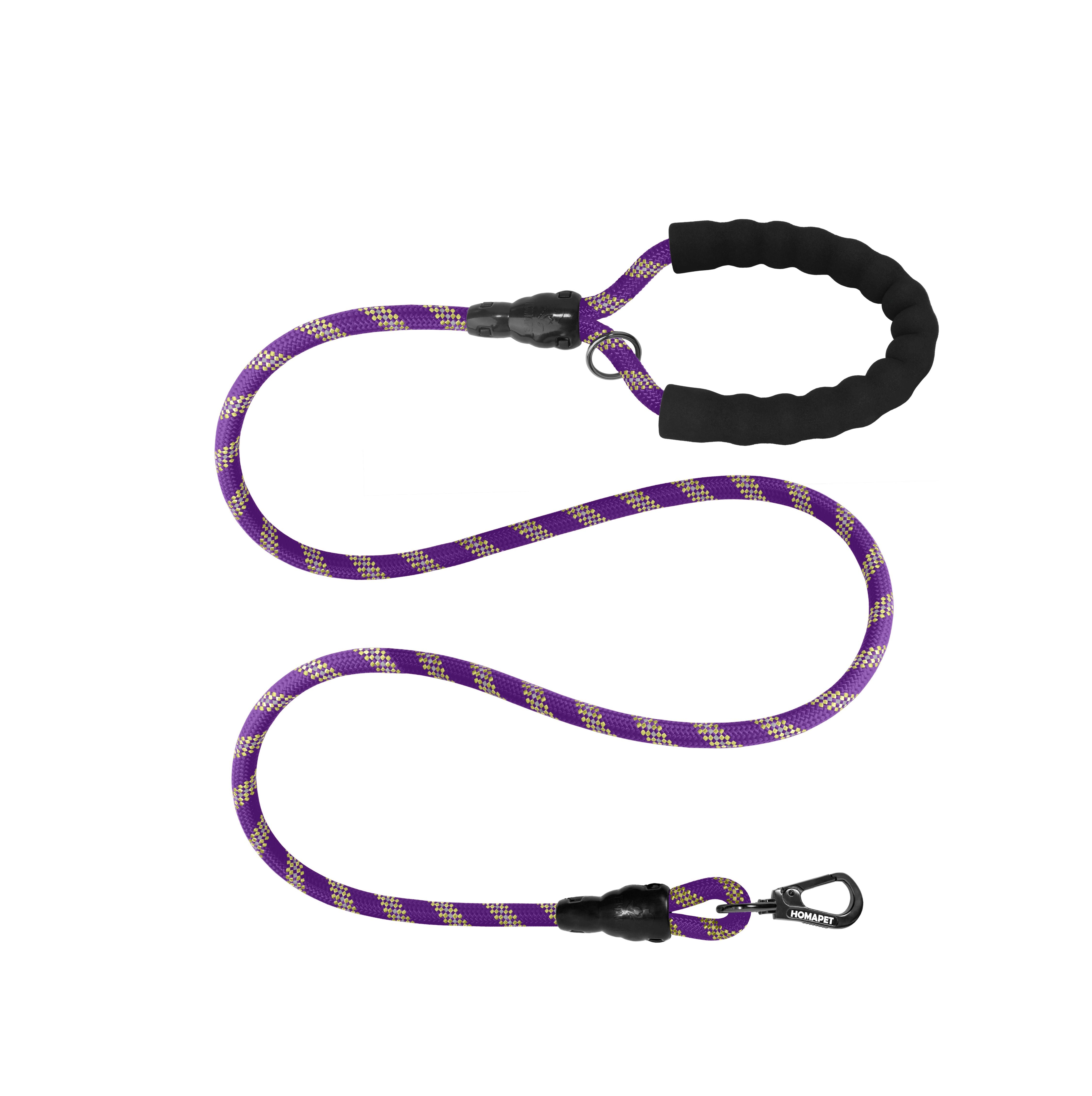 Violet - Yellow Braided Polyester Reflective Dog Rope