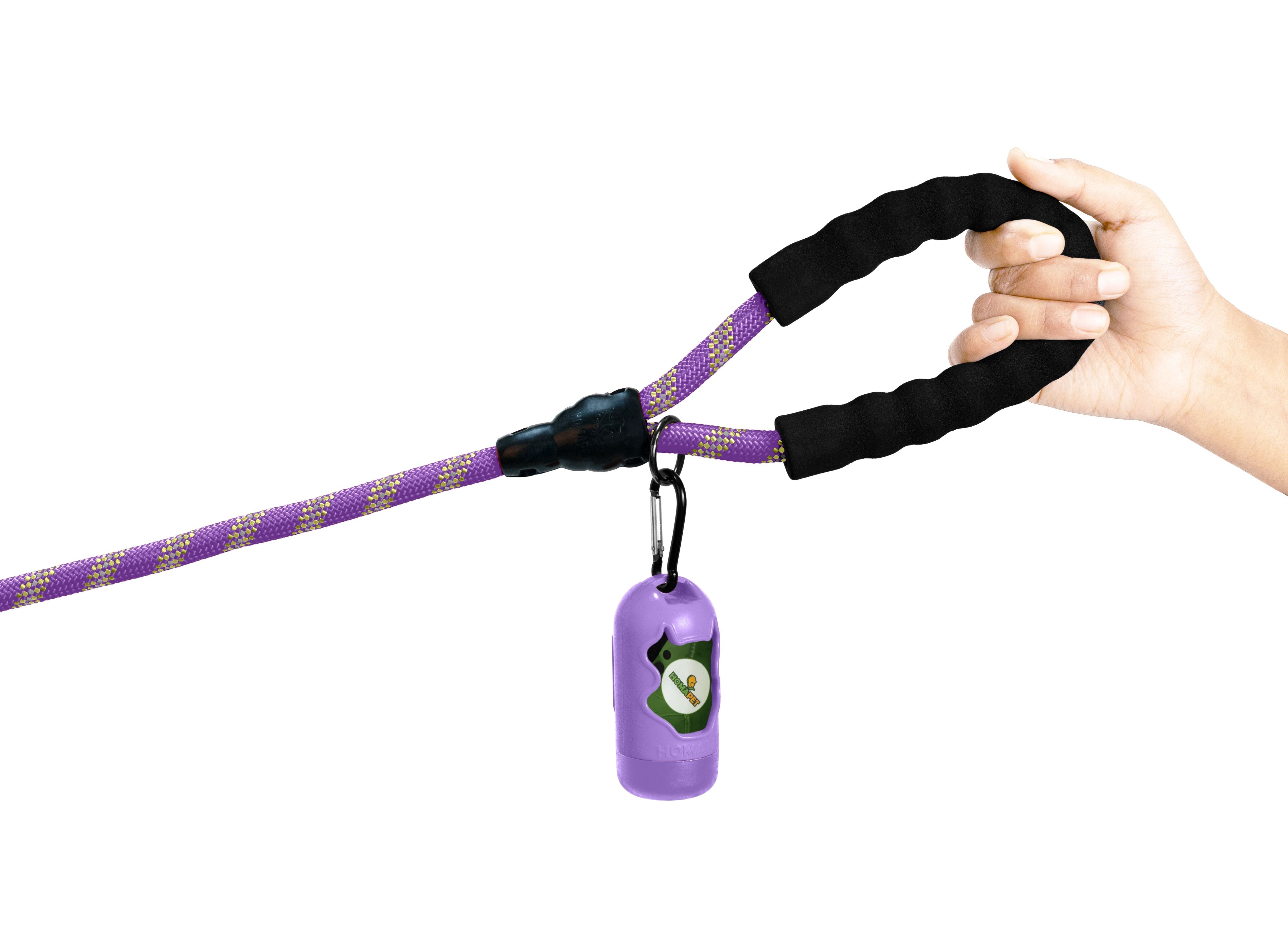 Violet - Yellow Braided Polyester Reflective Dog Rope