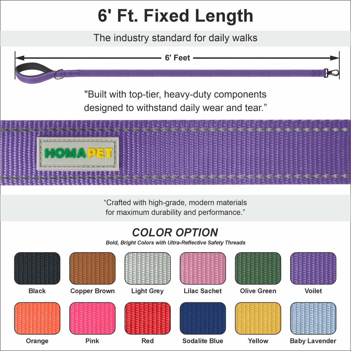 Violet Nylon Dog Leash