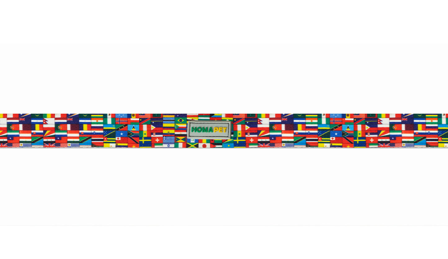 World Flags Printed Polyester Dog Leash