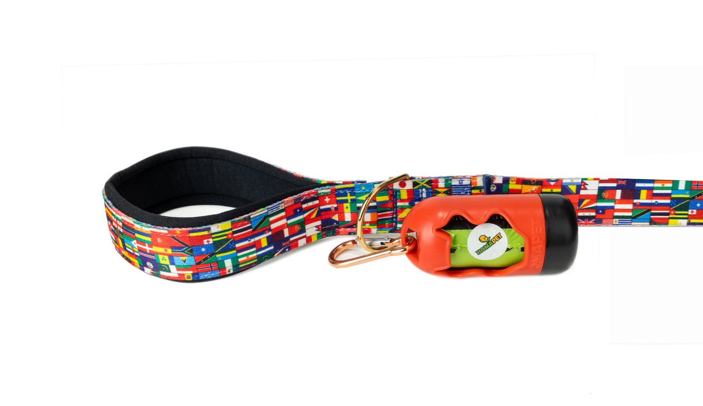 World Flags Printed Polyester Dog Leash