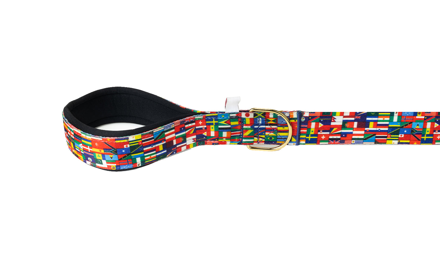 World Flags Printed Polyester Dog Leash