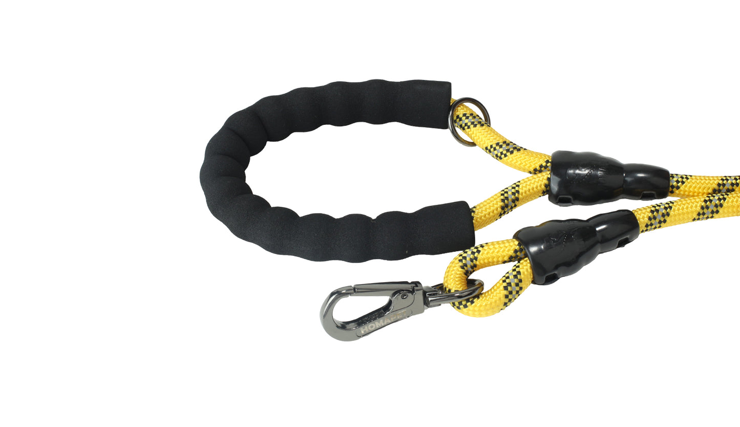 Yellow - Black Braided Polyester Reflective Dog Rope