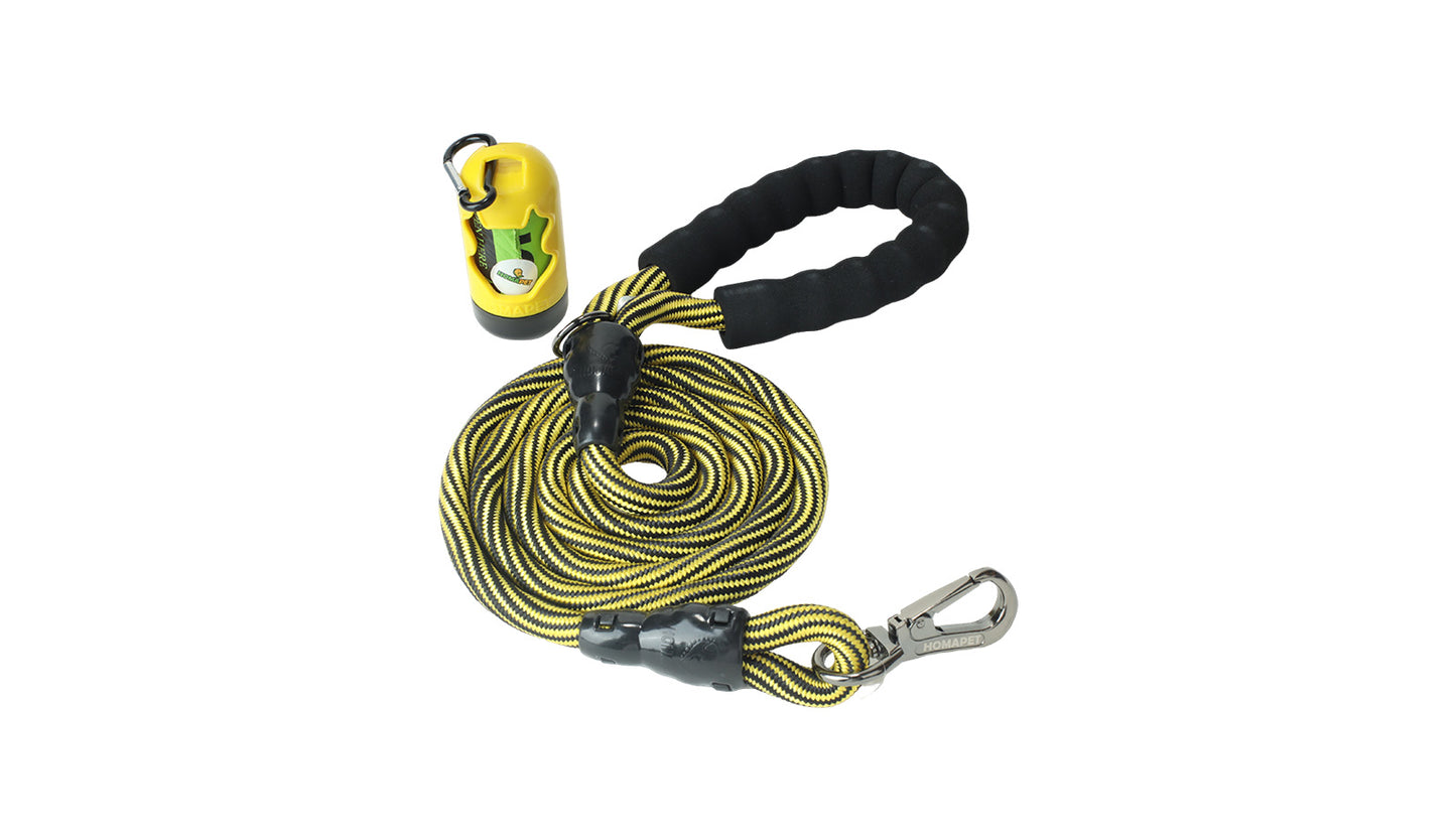 Yellow Black Serpentine Polyester Non Reflective Dog Rope