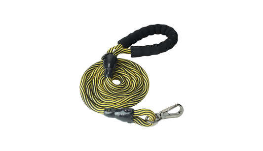 Yellow Black Serpentine Polyester Non Reflective Dog Rope