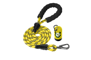 Yellow - Black Braided Polyester Reflective Dog Rope