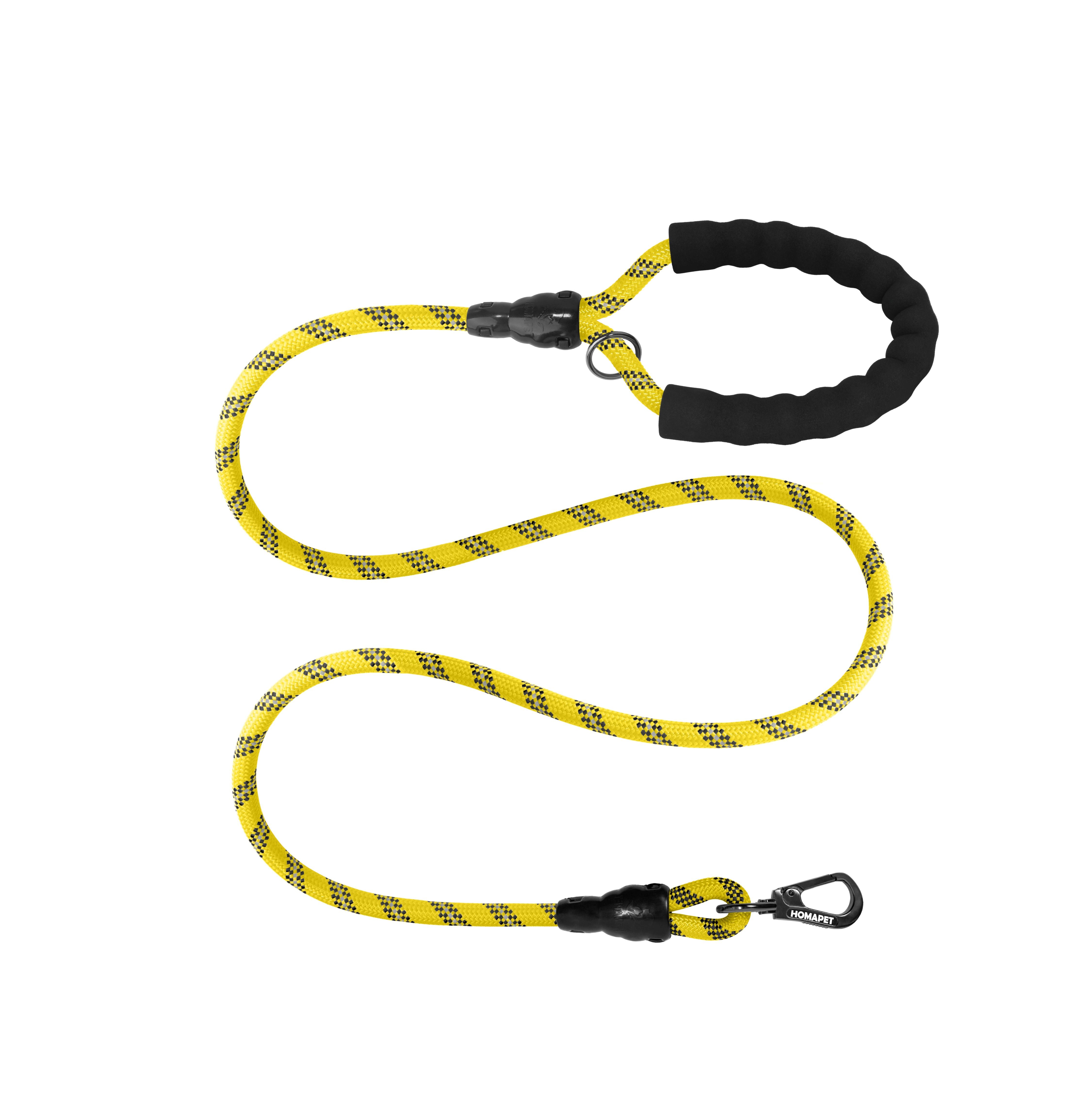 Yellow - Black Braided Polyester Reflective Dog Rope