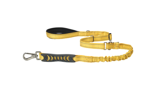 Yellow Nylon Adjustable Bungee Dog Leash