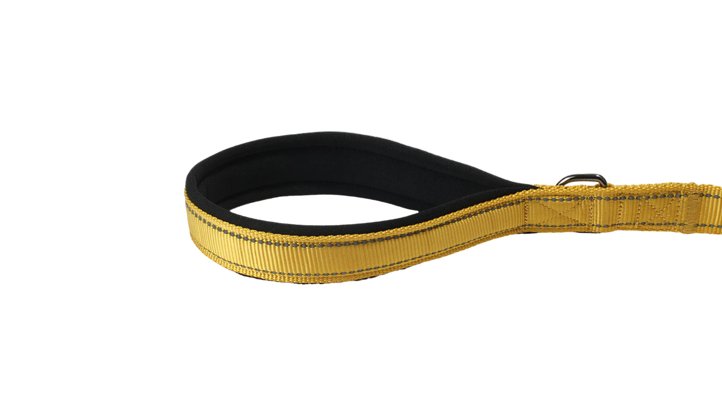 Yellow Nylon Adjustable Bungee Dog Leash