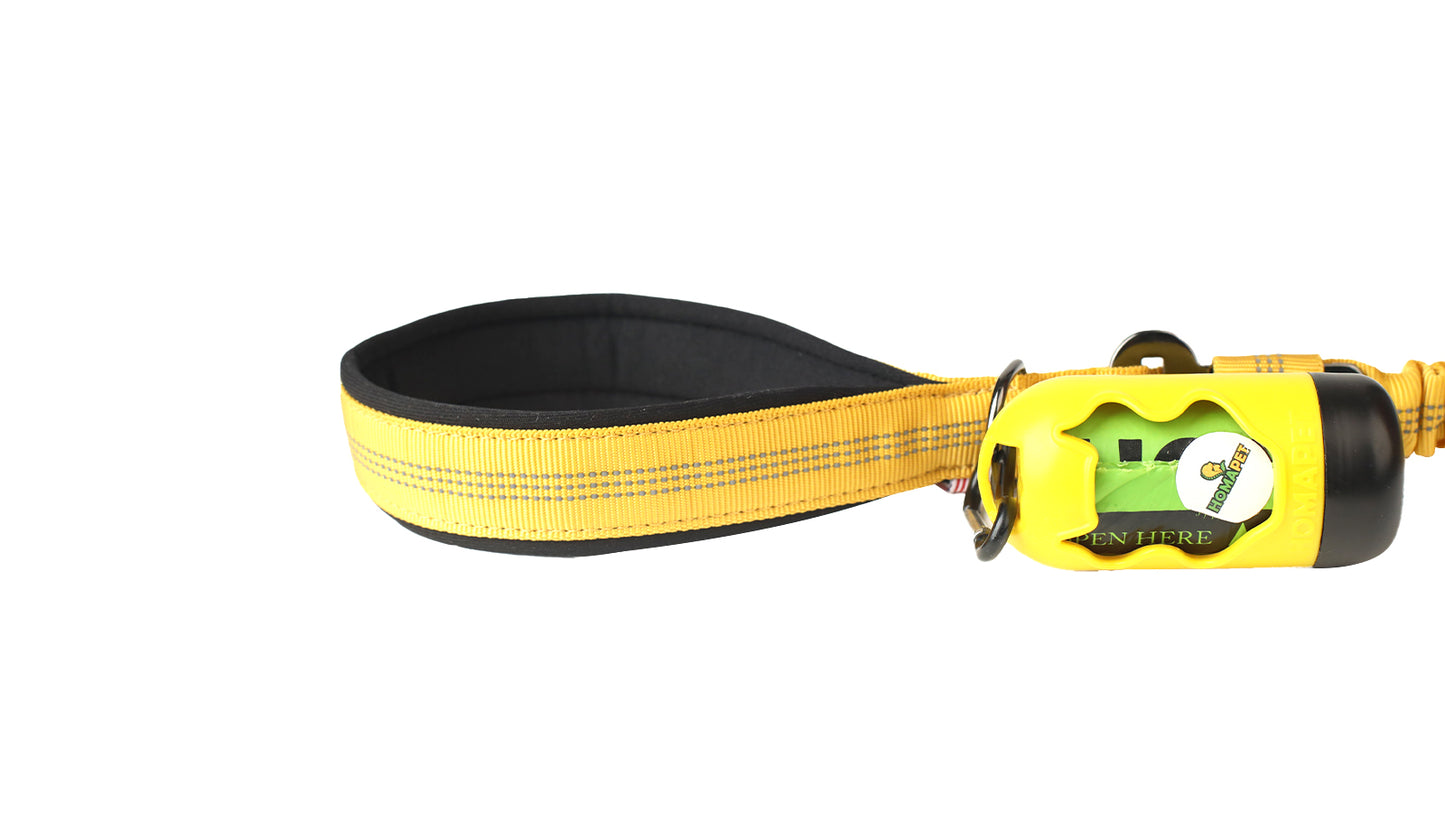 Yellow Nylon Full Bungee Dog Leash