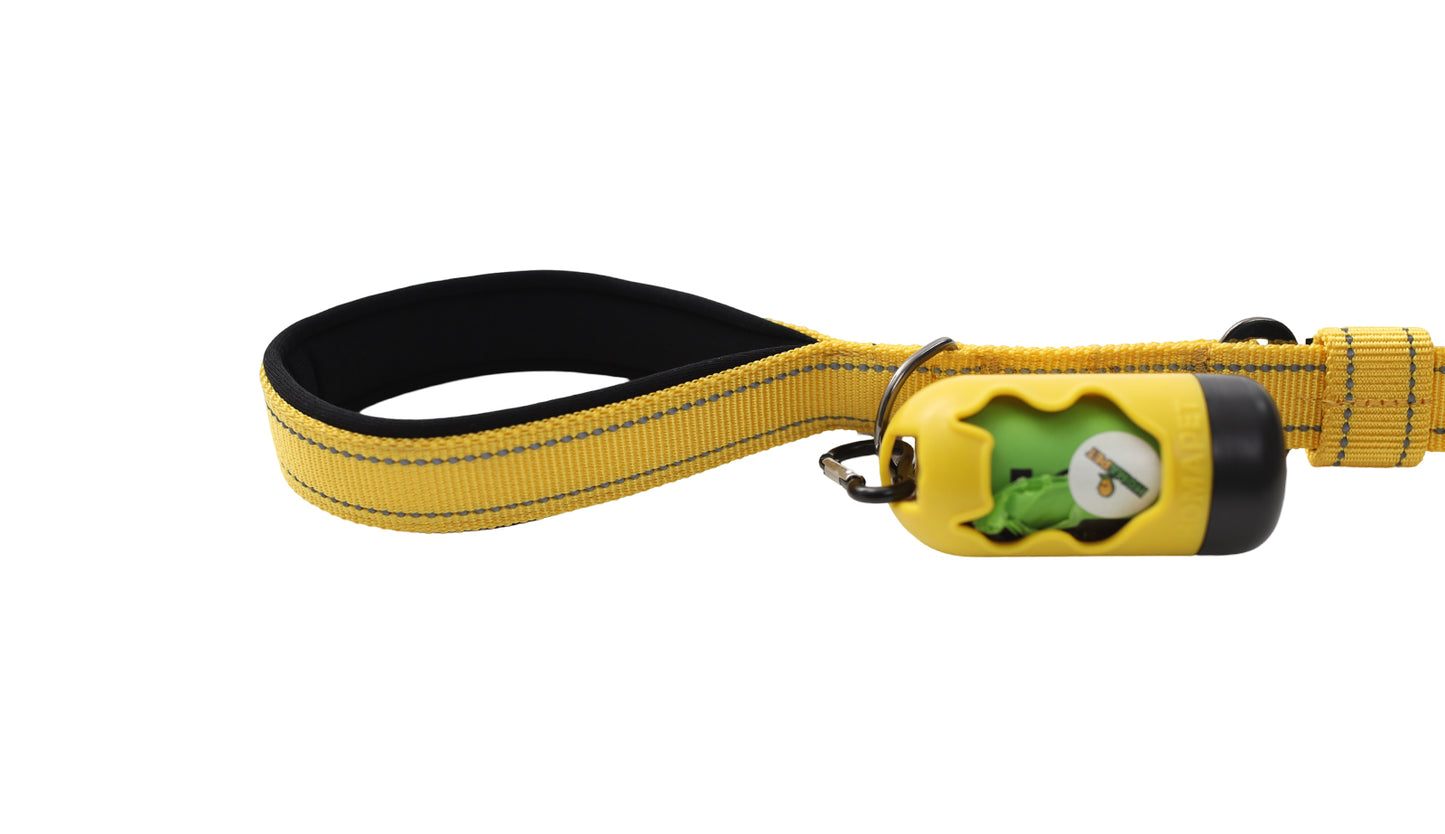 Yellow Polyester Full Bungee Dog Leash