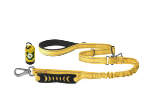 Yellow Nylon Adjustable Bungee Dog Leash