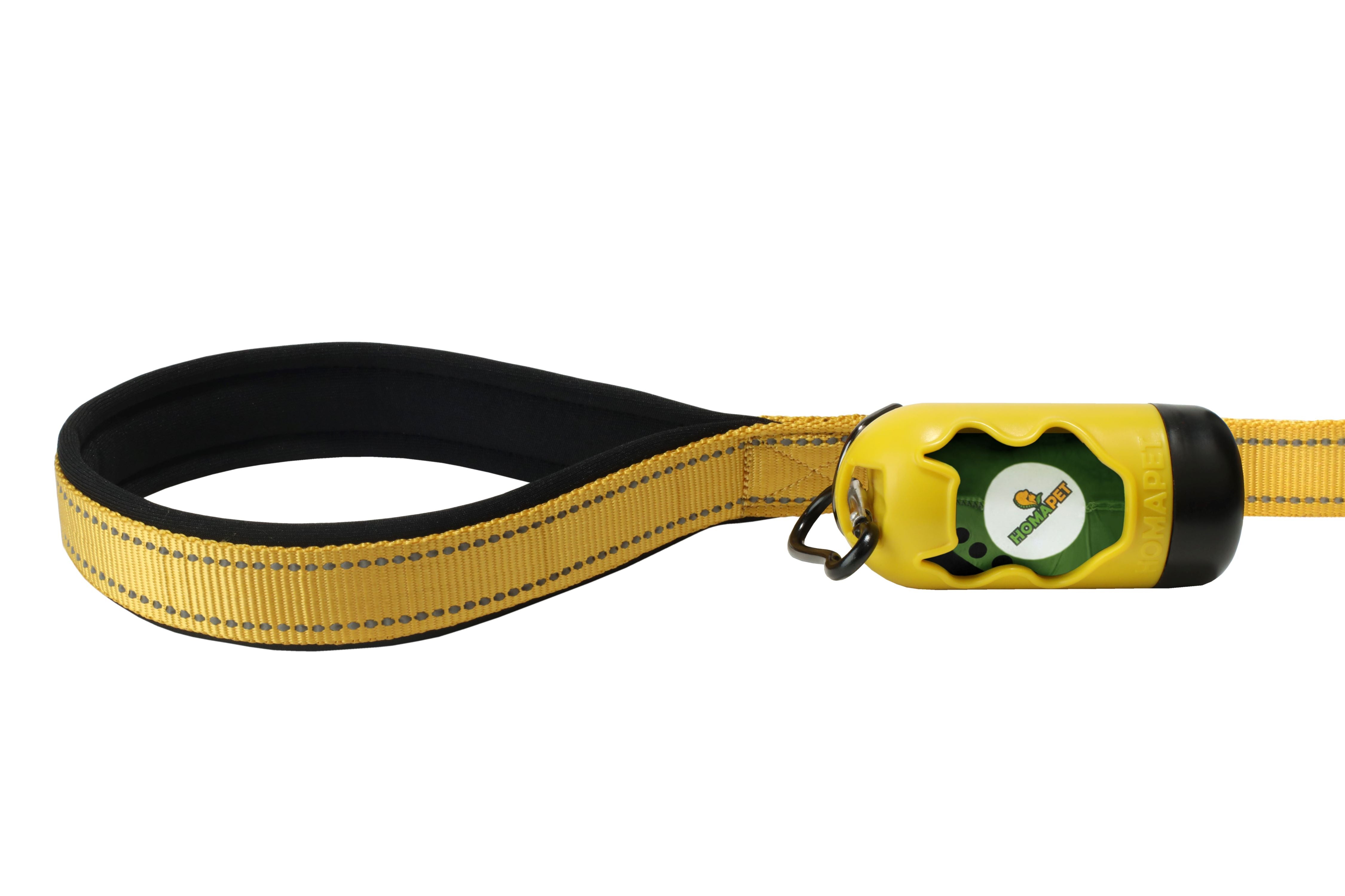 Yellow Nylon Adjustable Bungee Dog Leash