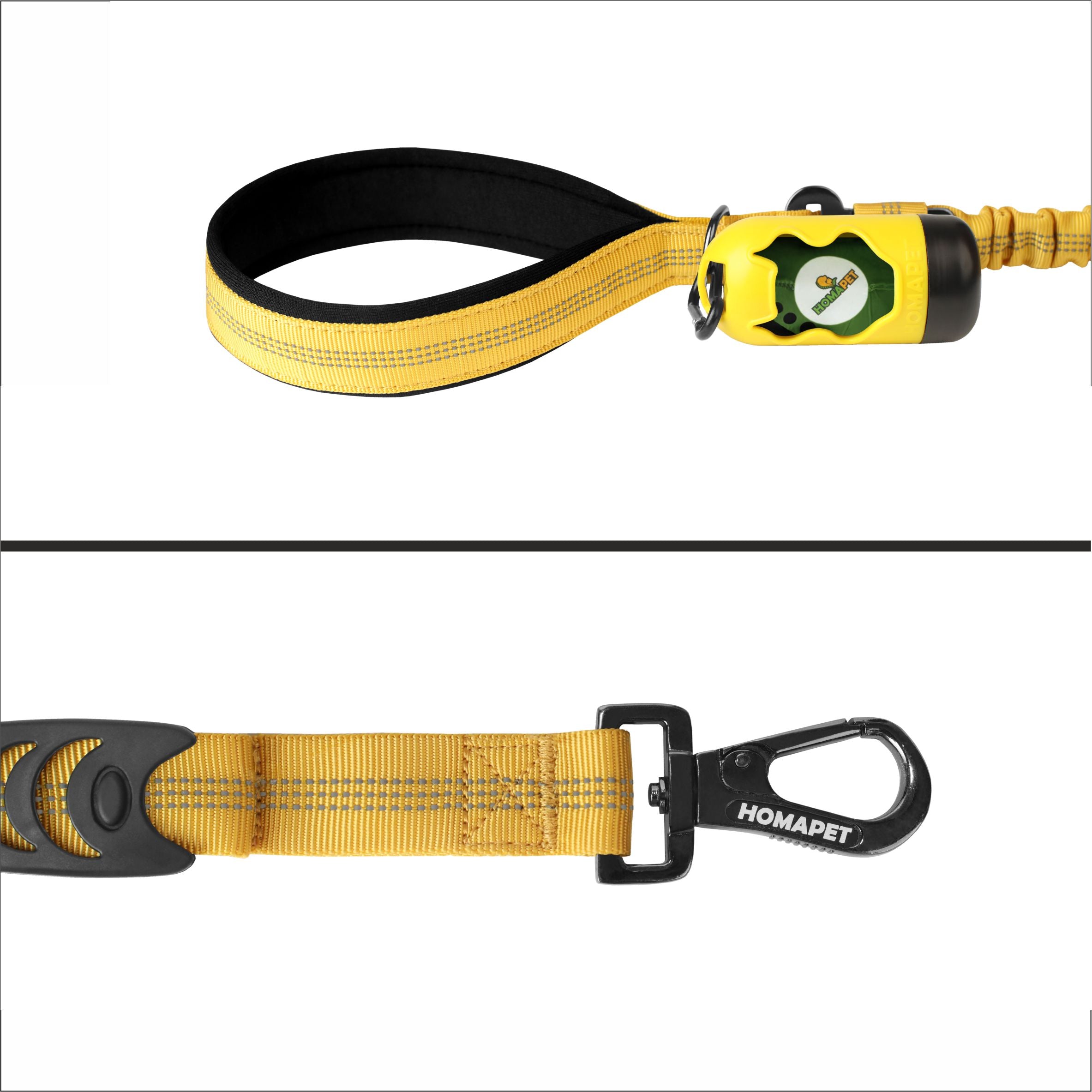 Yellow Nylon Full Bungee Dog Leash