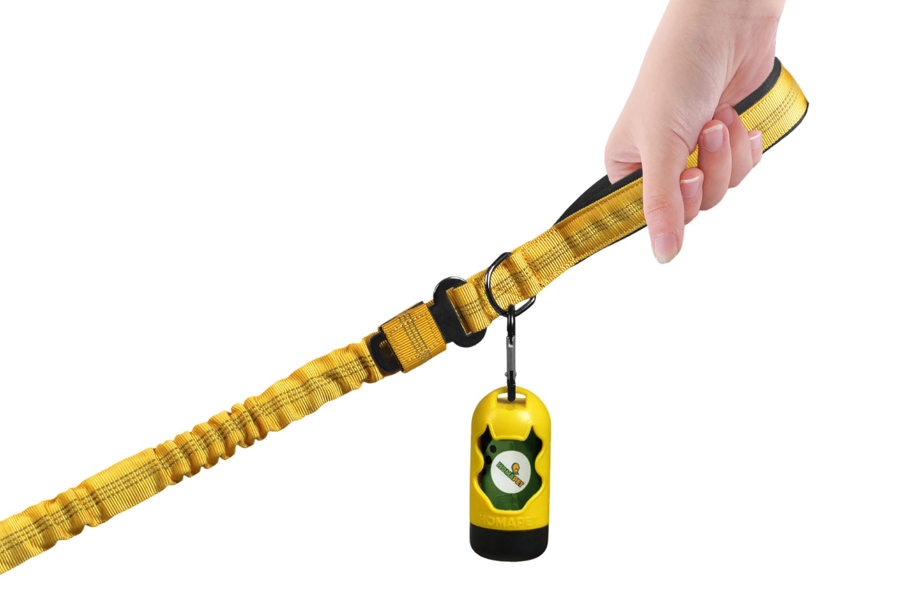 Yellow Nylon Full Bungee Dog Leash