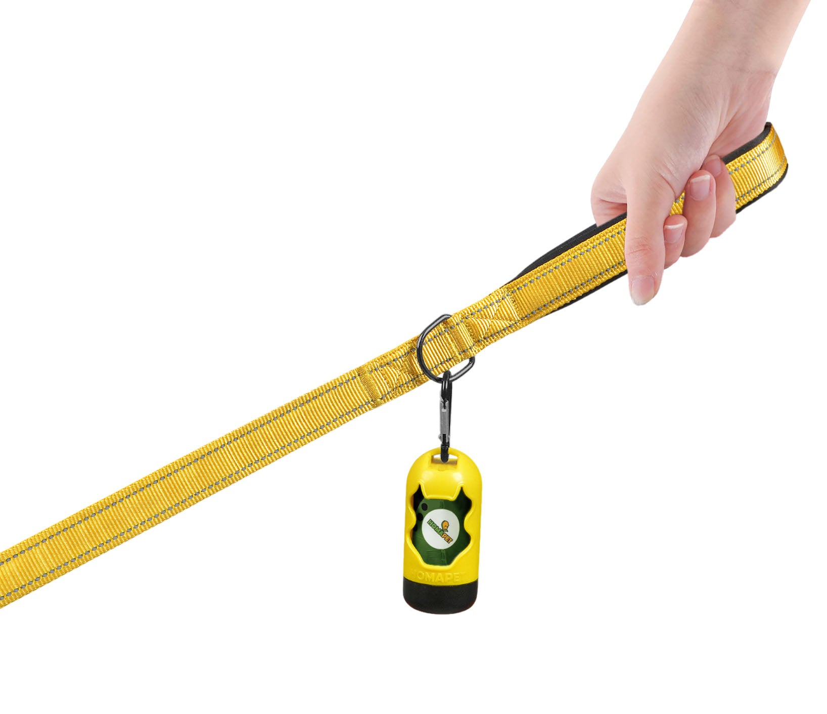 Yellow Nylon Adjustable Bungee Dog Leash