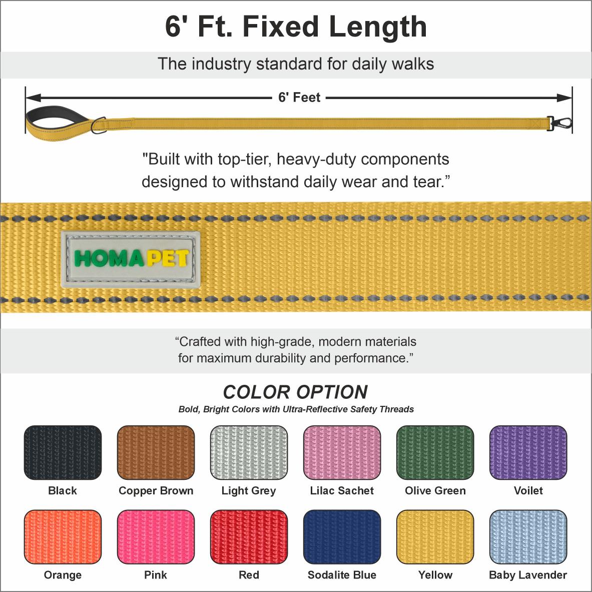 Yellow Nylon Dog Leash