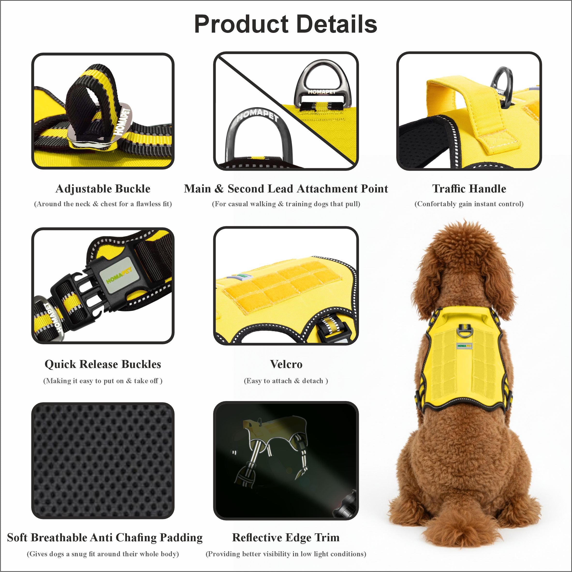 Yellow Tactical Dog Harness