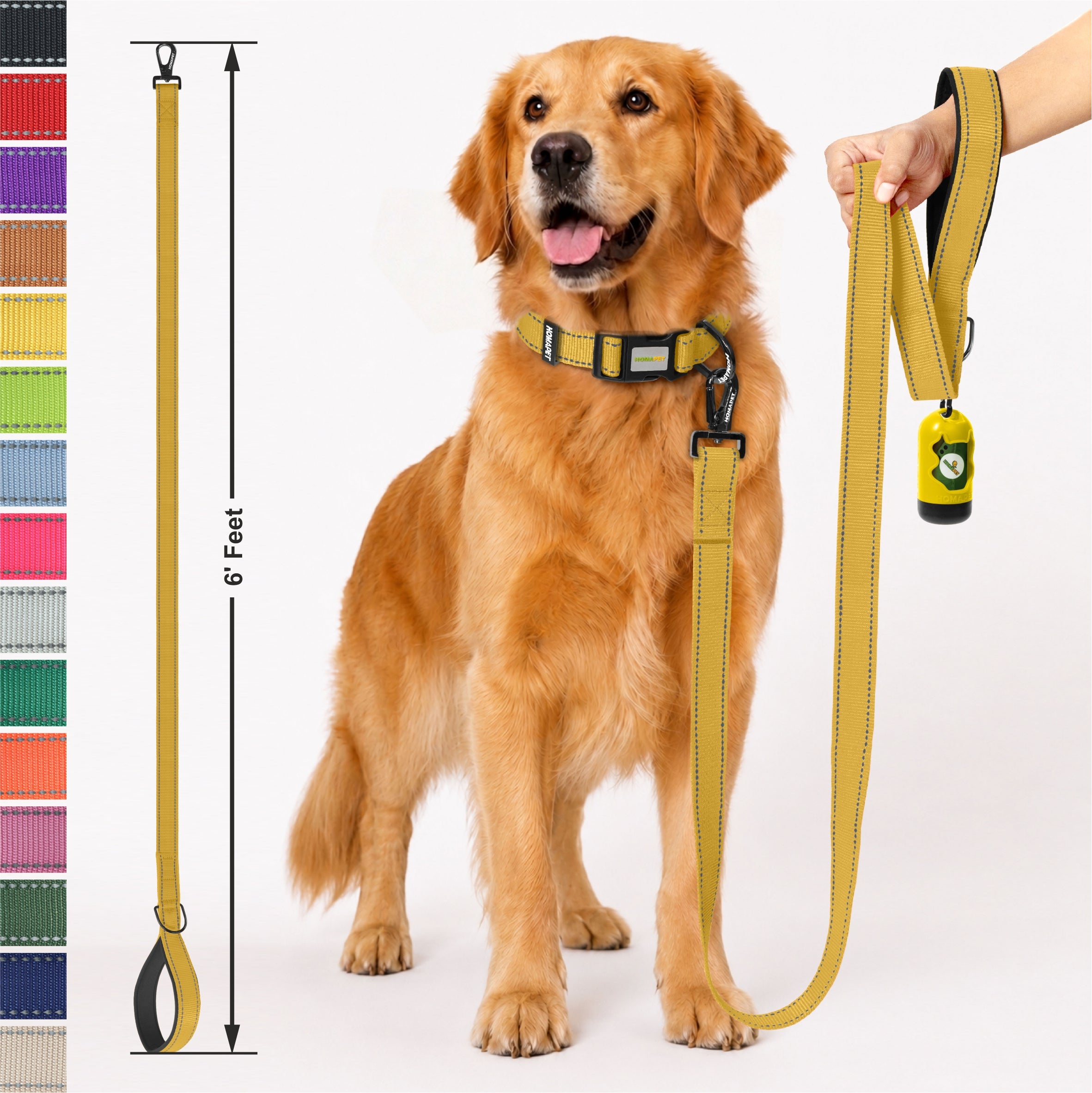 Yellow Nylon Dog Leash