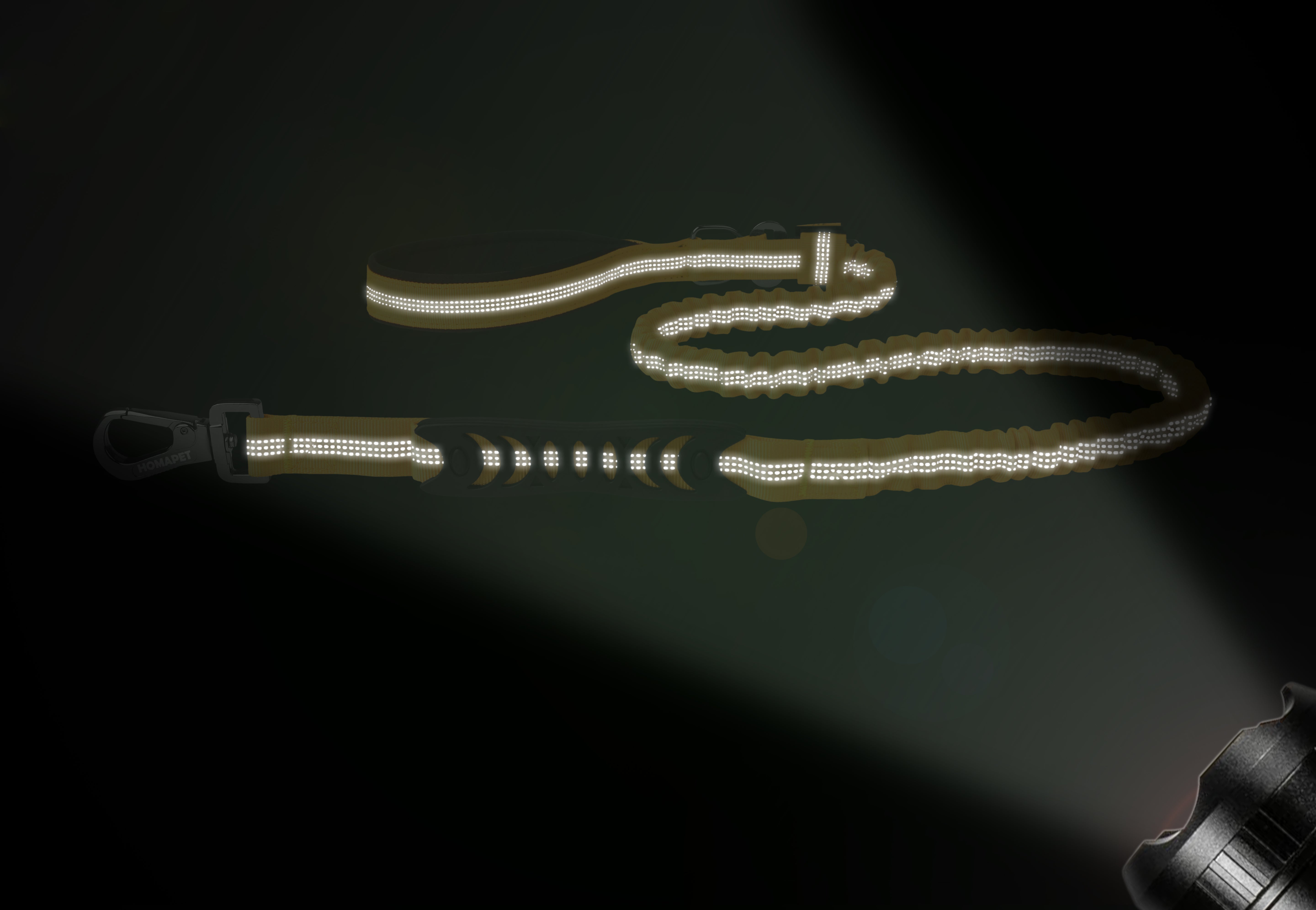 Yellow Nylon Full Bungee Dog Leash