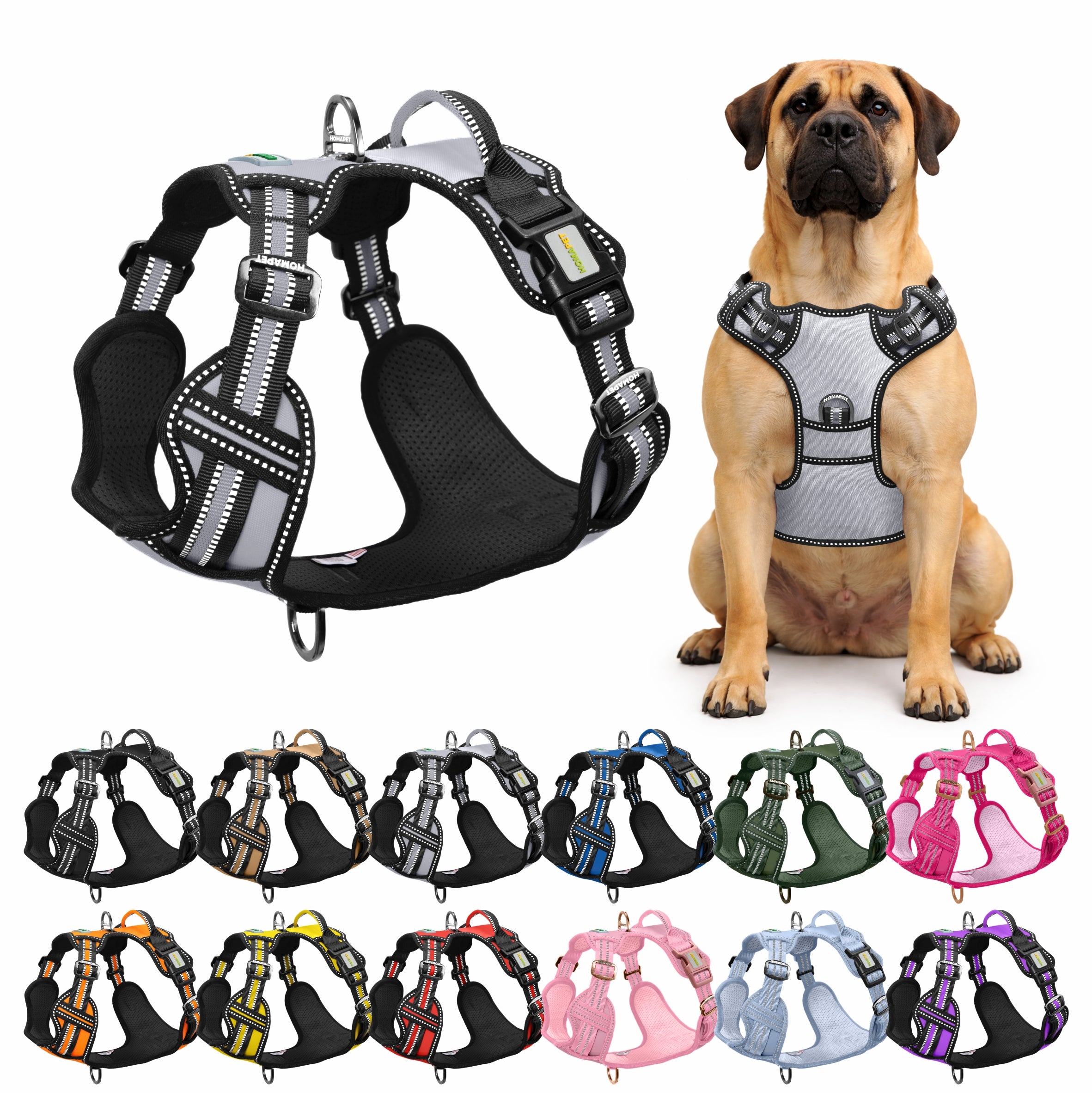 Light Grey Pull Dog Harness – Homapet