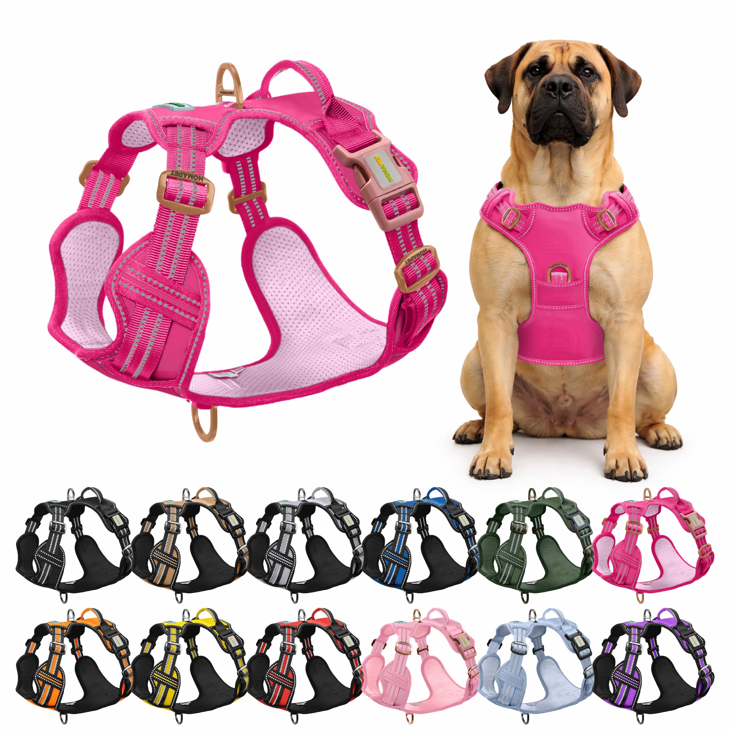 Pink No Pull Dog Harness