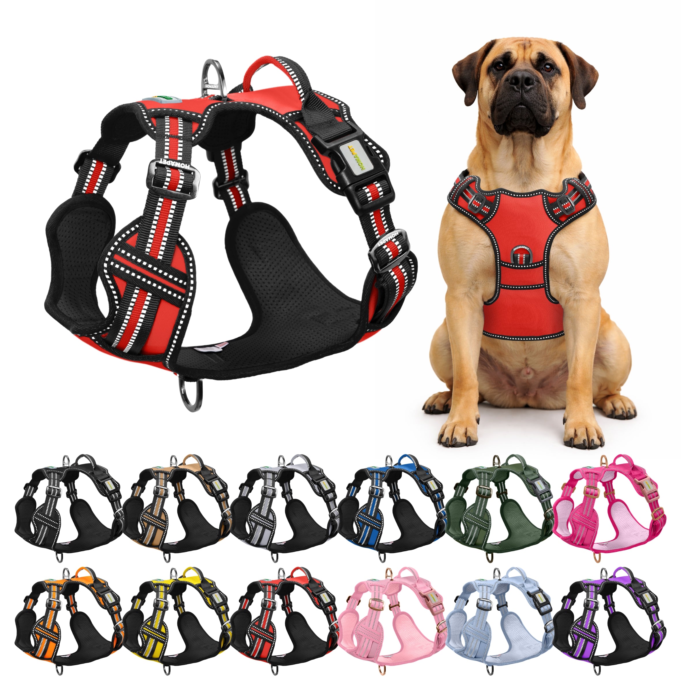 Red No Pull Dog Harness